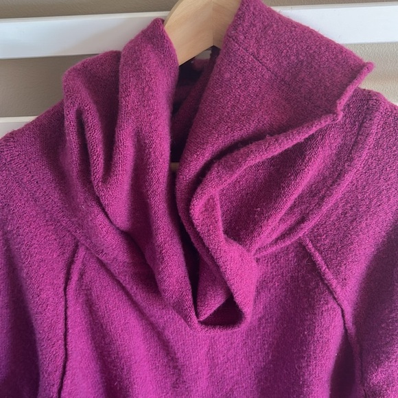 Free People Echo Beach Cowl Neck Wool Blend Sweater In Magenta Size S - Picture 8 of 14